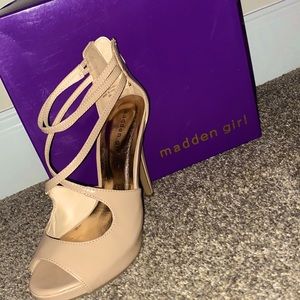 Madden Girl Nude Peep Toe Heels